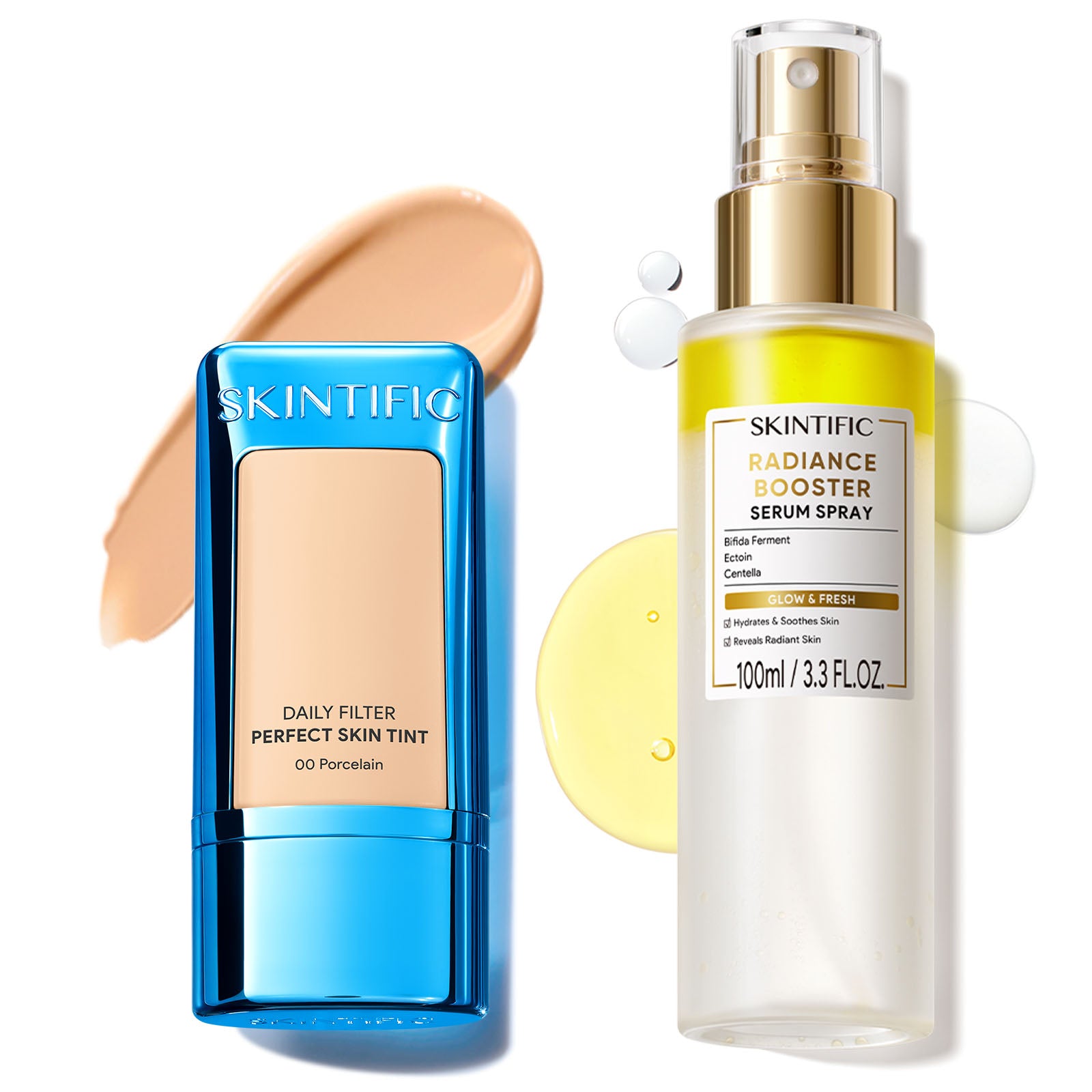 Feuchtigkeitsspendender Skin Tint und Glow Fixing Spray Set