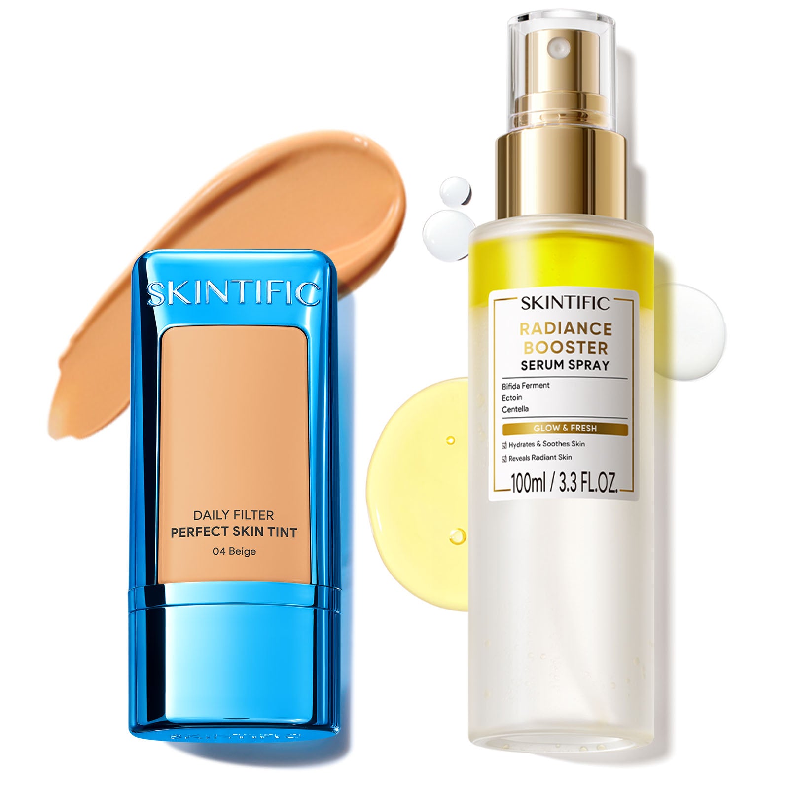 Feuchtigkeitsspendender Skin Tint und Glow Fixing Spray Set