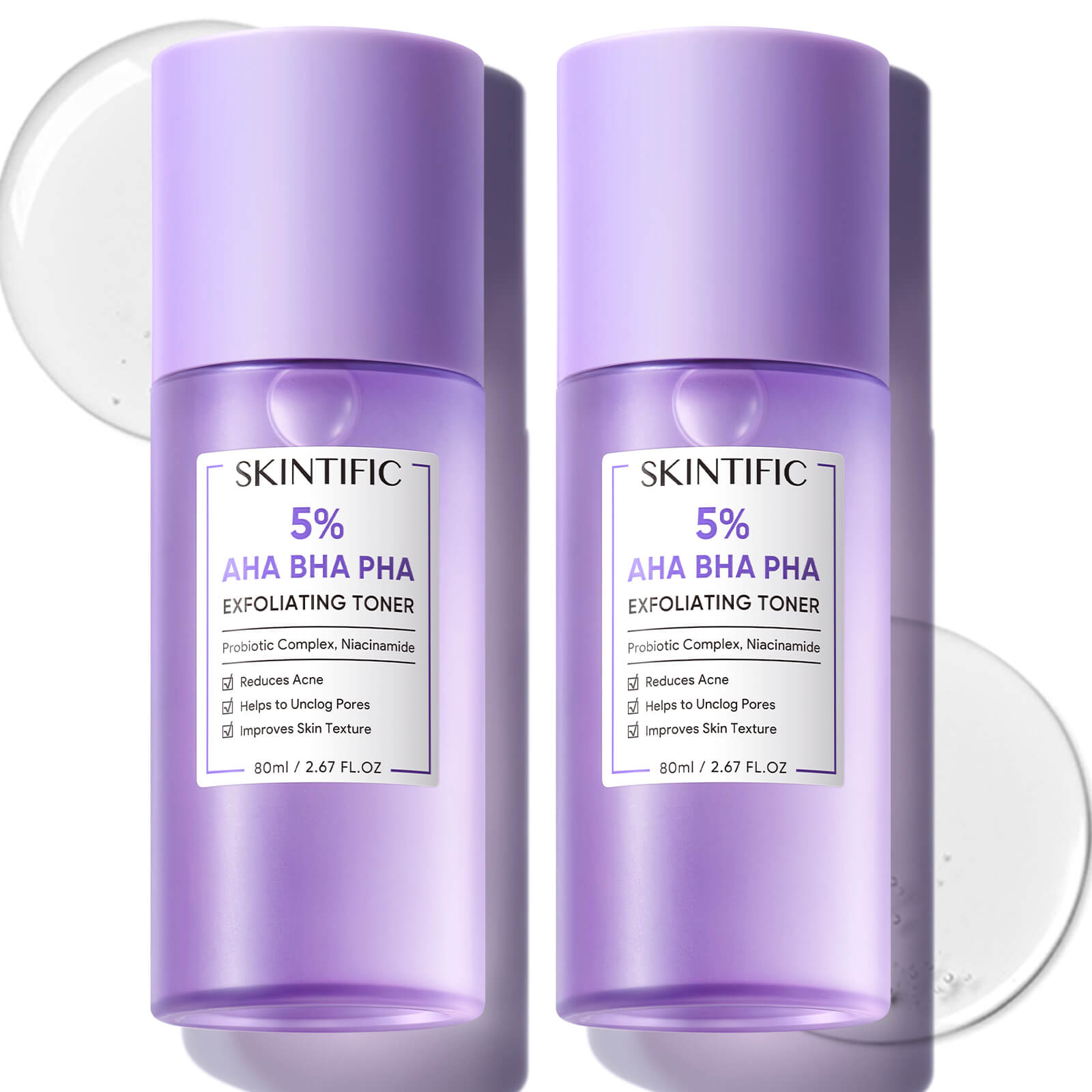 5% AHA BHA PHA Exfoliating Toner for Acne & Bright Skin