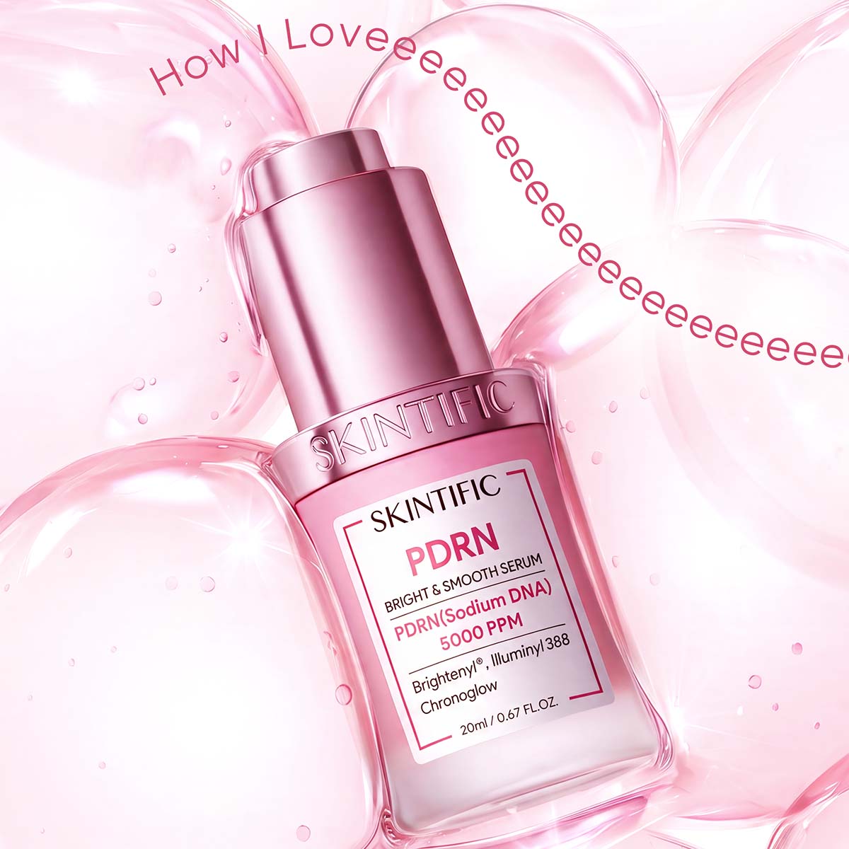 SKINTIFIC PDRN serum spray beside everyday skincare products.