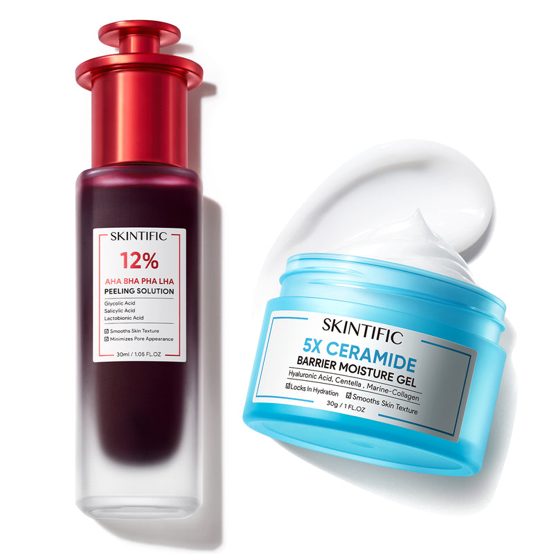 Peeling-Lösung & 5X Ceramid Feuchtigkeitsgel 2er Set