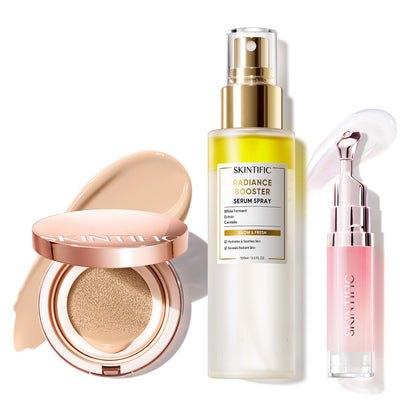 12 Stunden langanhaltendes Cover Cushion + Booster Serum Spray + Lippenserum