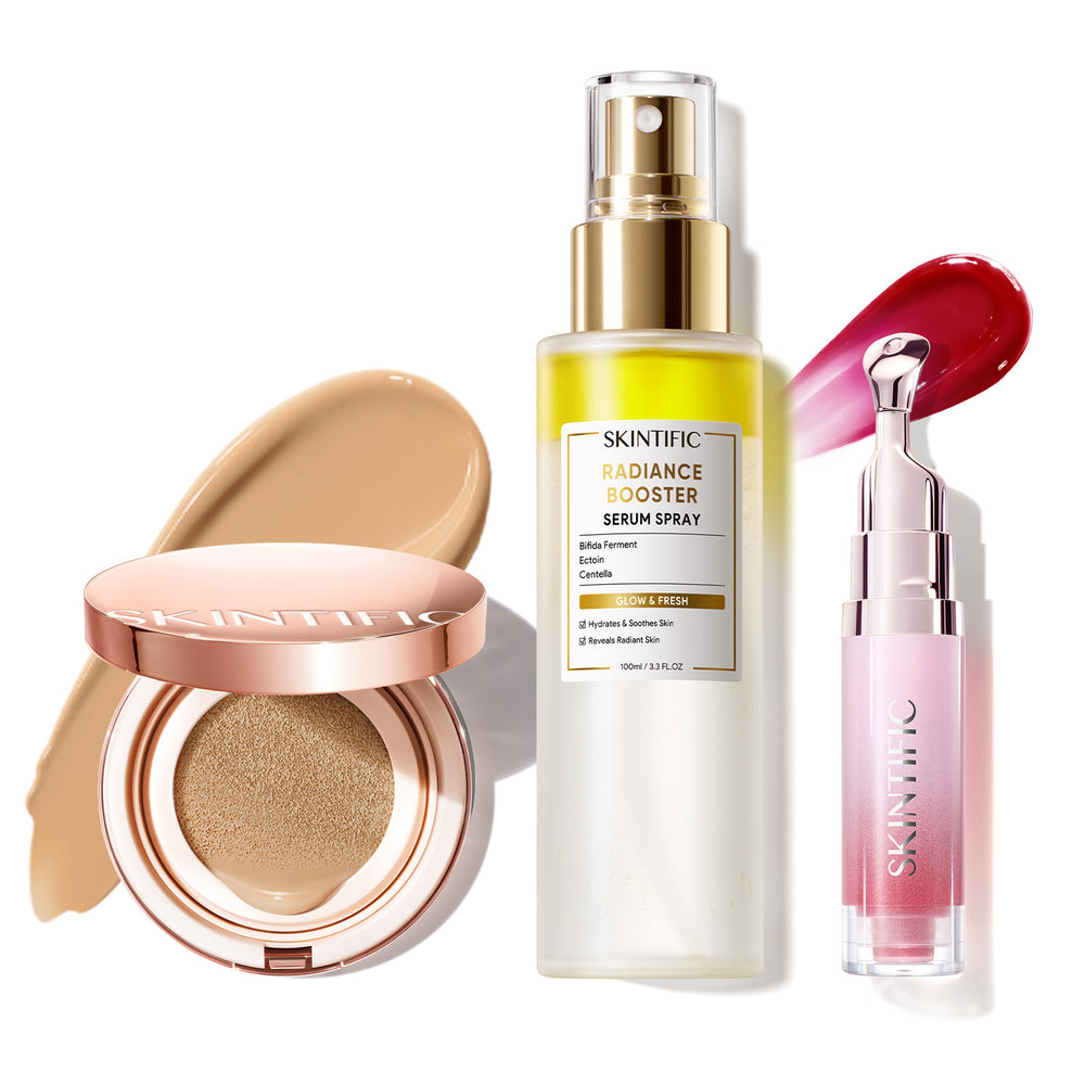 12-Hour Long-Lasting Cushion, Serum Spray & Lip Serum Set