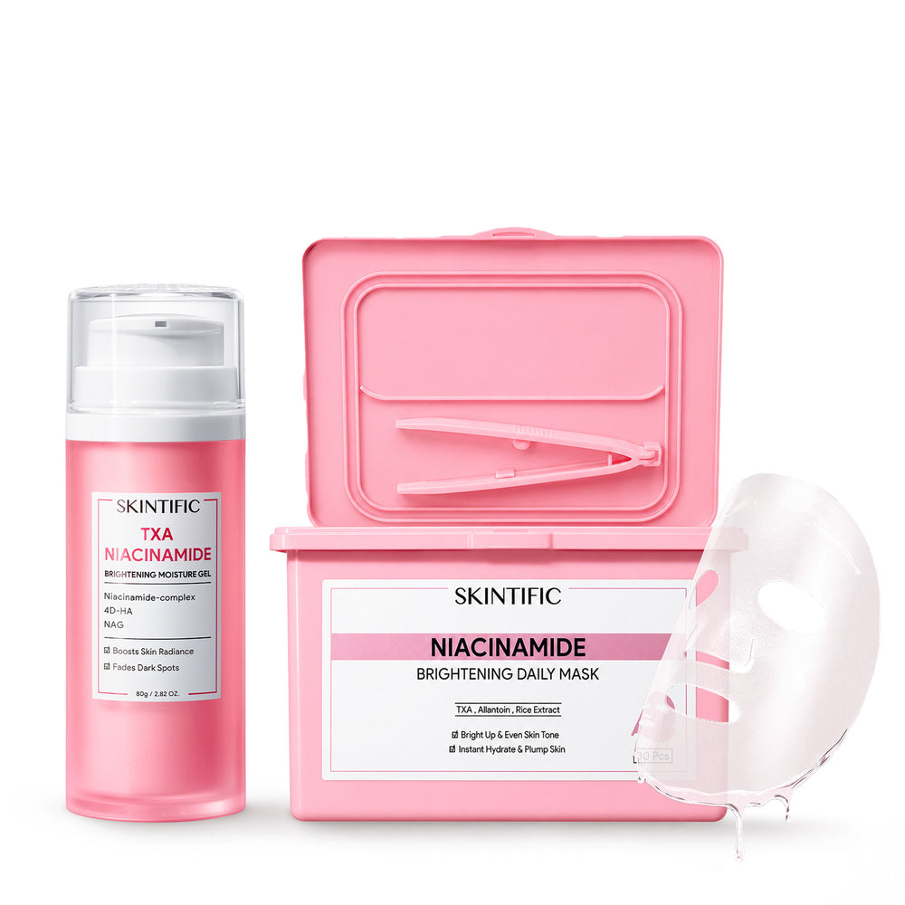 Niacinamid aufhellende Schnellmaske & Gel-Feuchtigkeitscreme Set 2tlg.