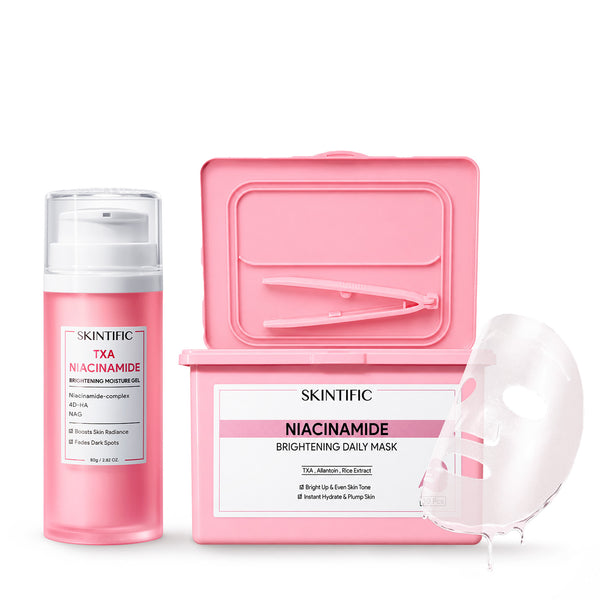 Niacinamid aufhellende Schnellmaske & Gel-Feuchtigkeitscreme Set 2tlg.