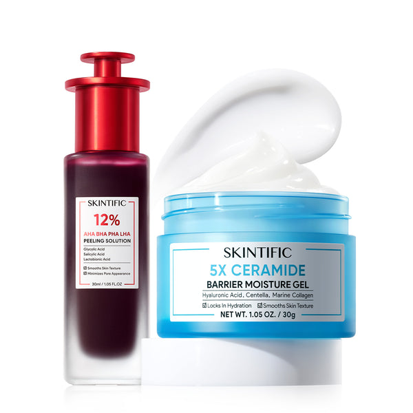 Peeling-Lösung & 5X Ceramid Feuchtigkeitsgel 2er Set