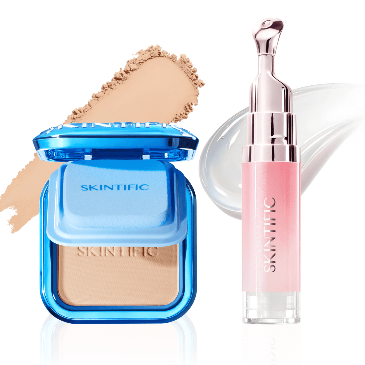 Powder Foundation & Peptide Lip Serum Makeup Set